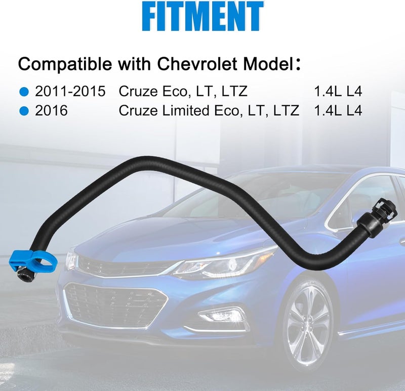 AUTOBABA Engine Coolant Inlet Hose for Radiator Upper Inlet Coolant Hose Compatible with 2011-2015 Chevrolet Cruze 1.4L, 2016 Chevy Cruze Limited Replace for 13251447 13408385 - Image 2